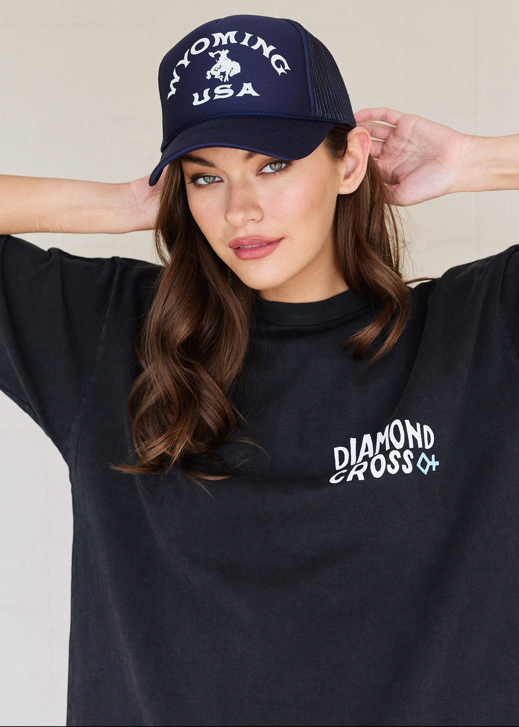 Navy Wyoming USA Cowboy | Icon Trucker Hat
