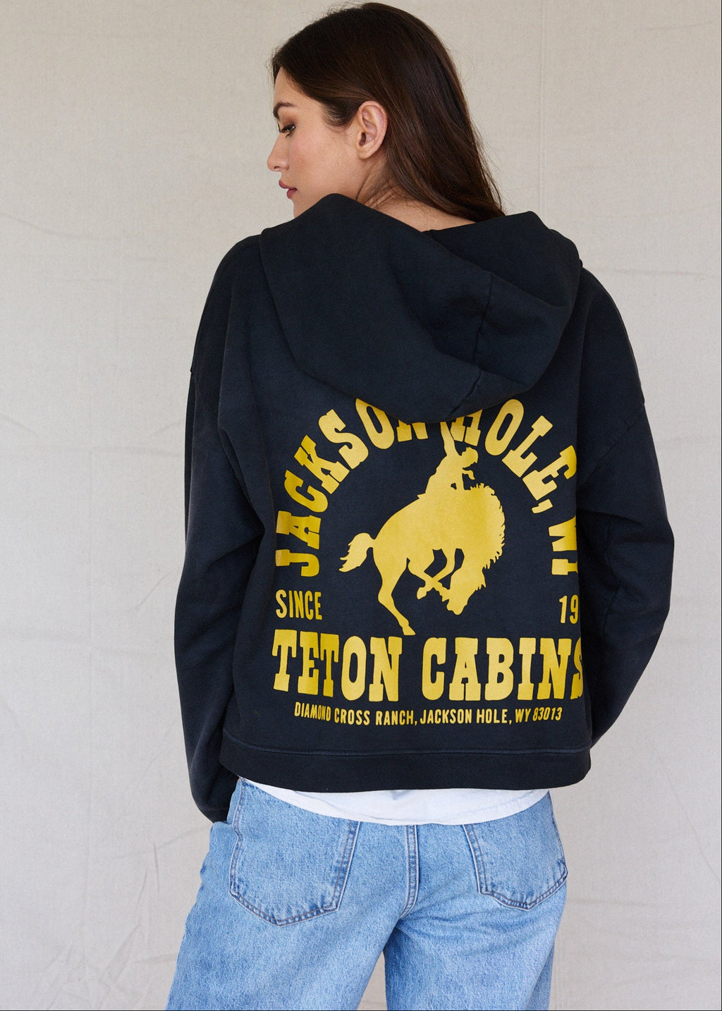 Black - Yellow Buckin | Sun Faded Zip Hoodies