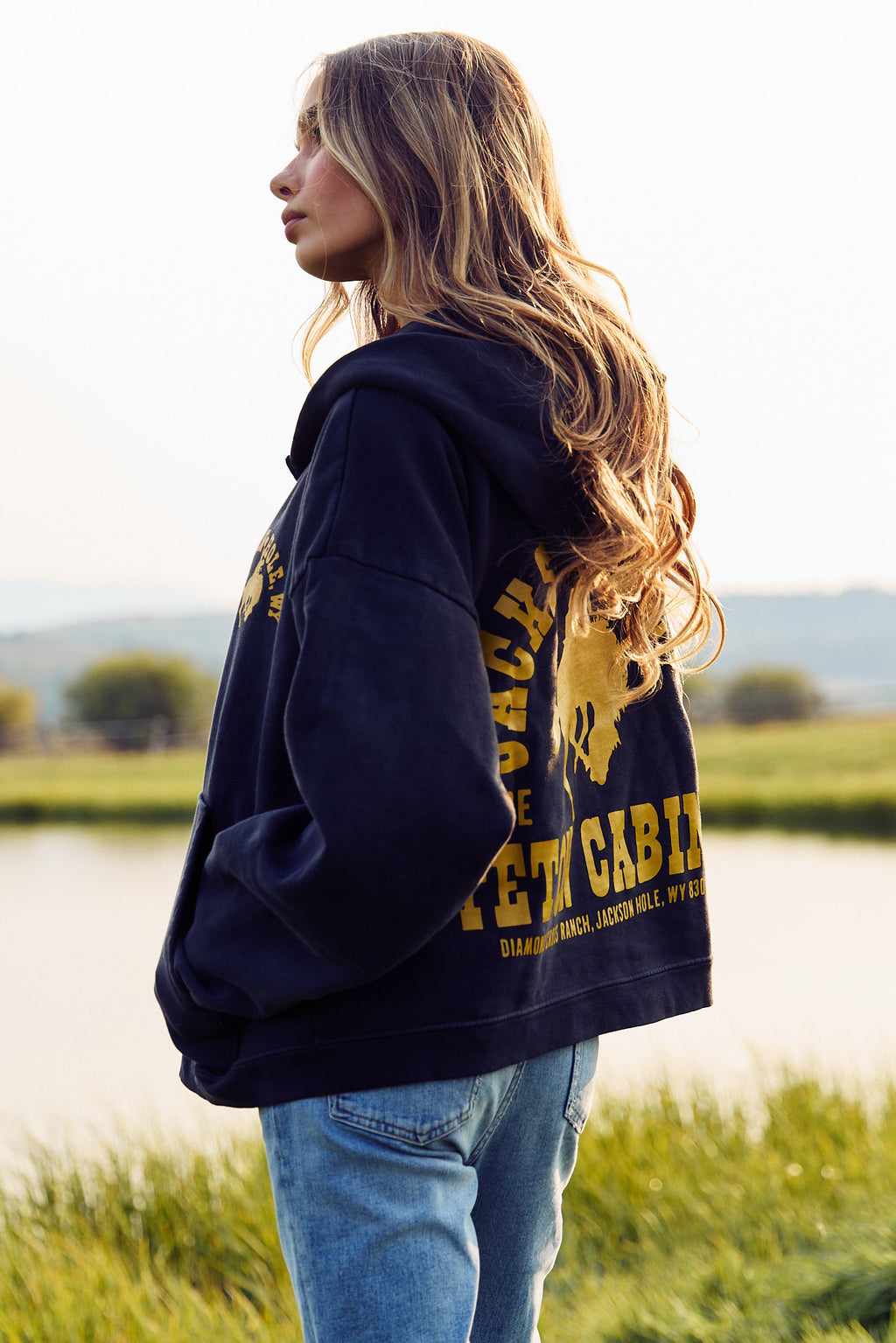 Black - Yellow Buckin | Sun Faded Zip Hoodies