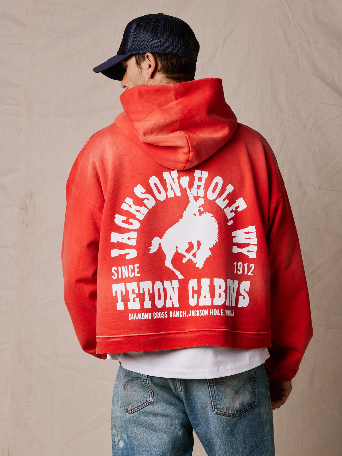 Red Buckin w Paint Distressed | The Outlaw Hoodie