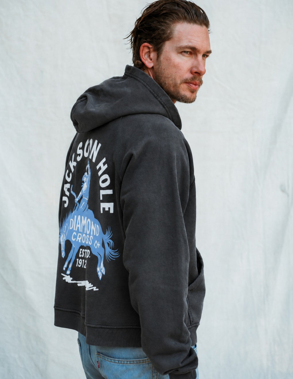 Maverick Black w Paint Distressed | The Outlaw Hoodie