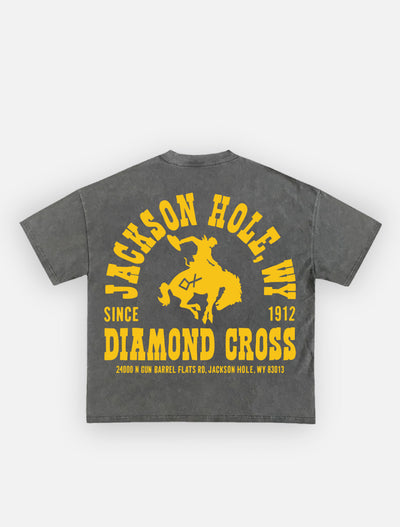 Sun Faded Black & Rodeo Gold | Buckin Tee