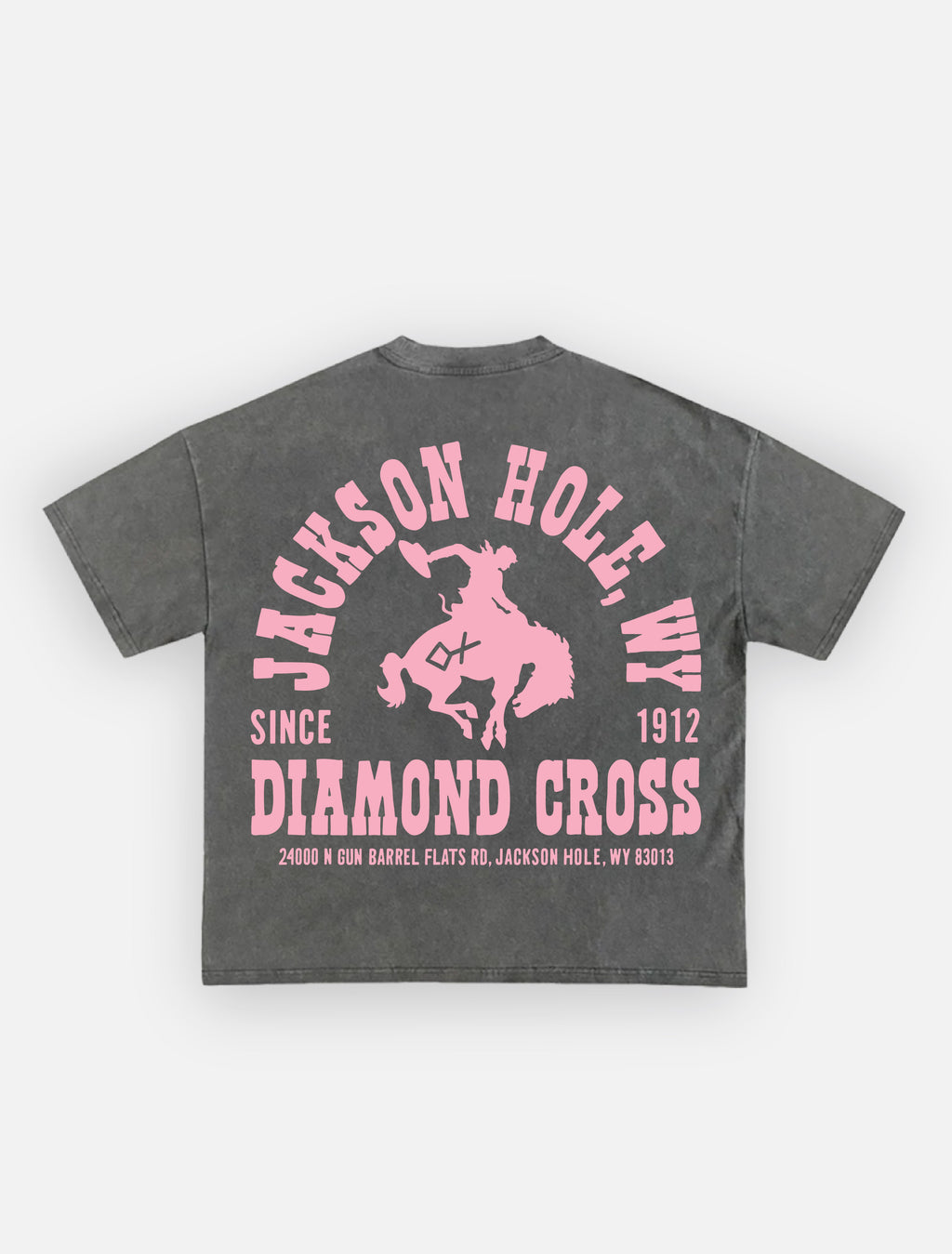 Sun Faded Black & Dusty Rose | Buckin Tee