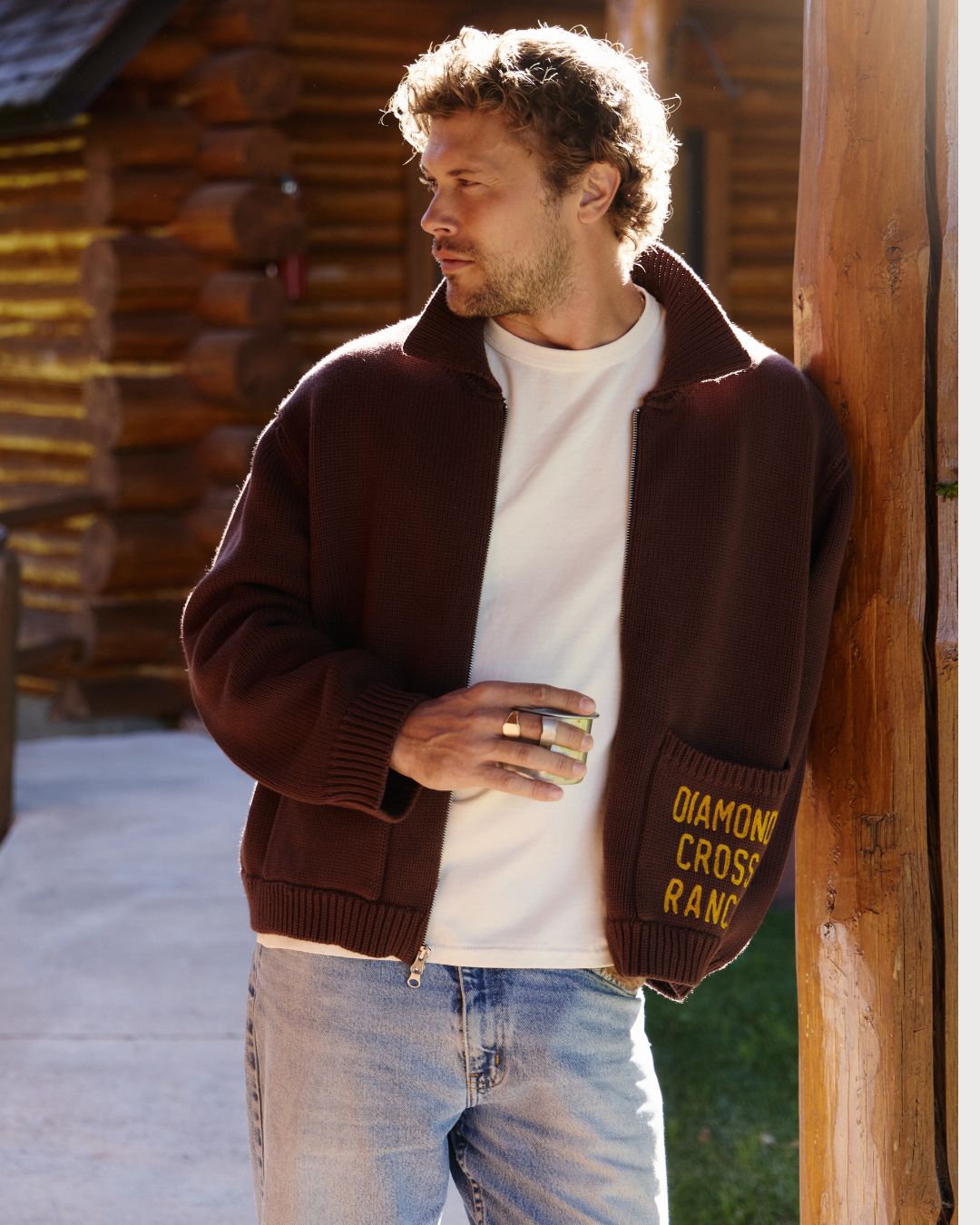 Brown & Yellow (Preorder) | Wyoming Zip Sweater (Preorder)