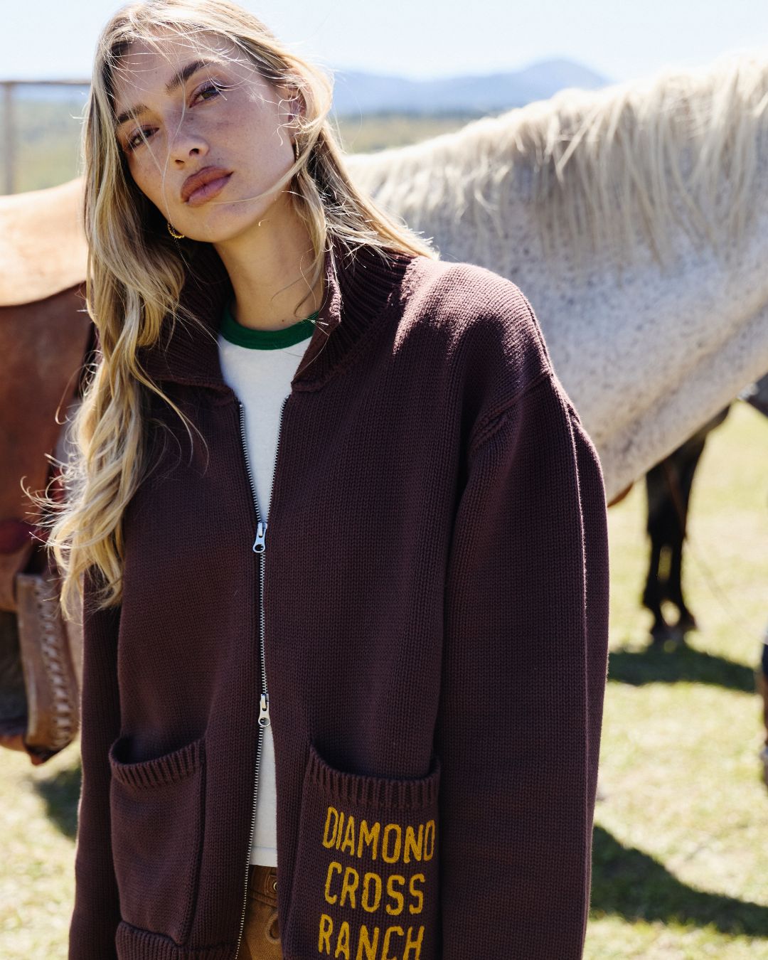 Brown & Yellow (Preorder) | Wyoming Zip Sweater (Preorder)