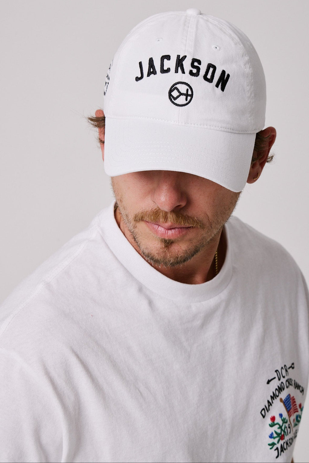 White Jackson Hole | Diamond cross ranch dad caps