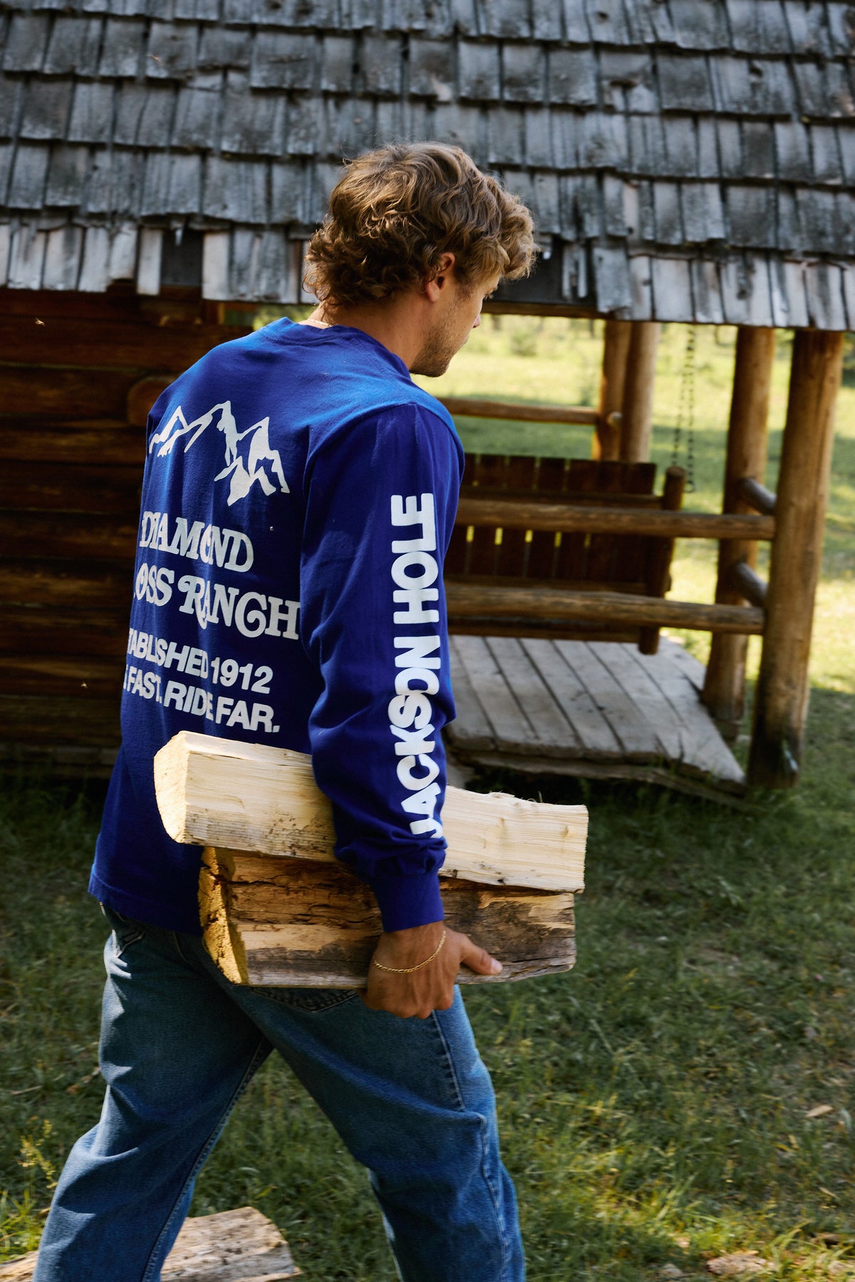 Blue | Diamond cross ranch Trailblazer Longsleeve tees