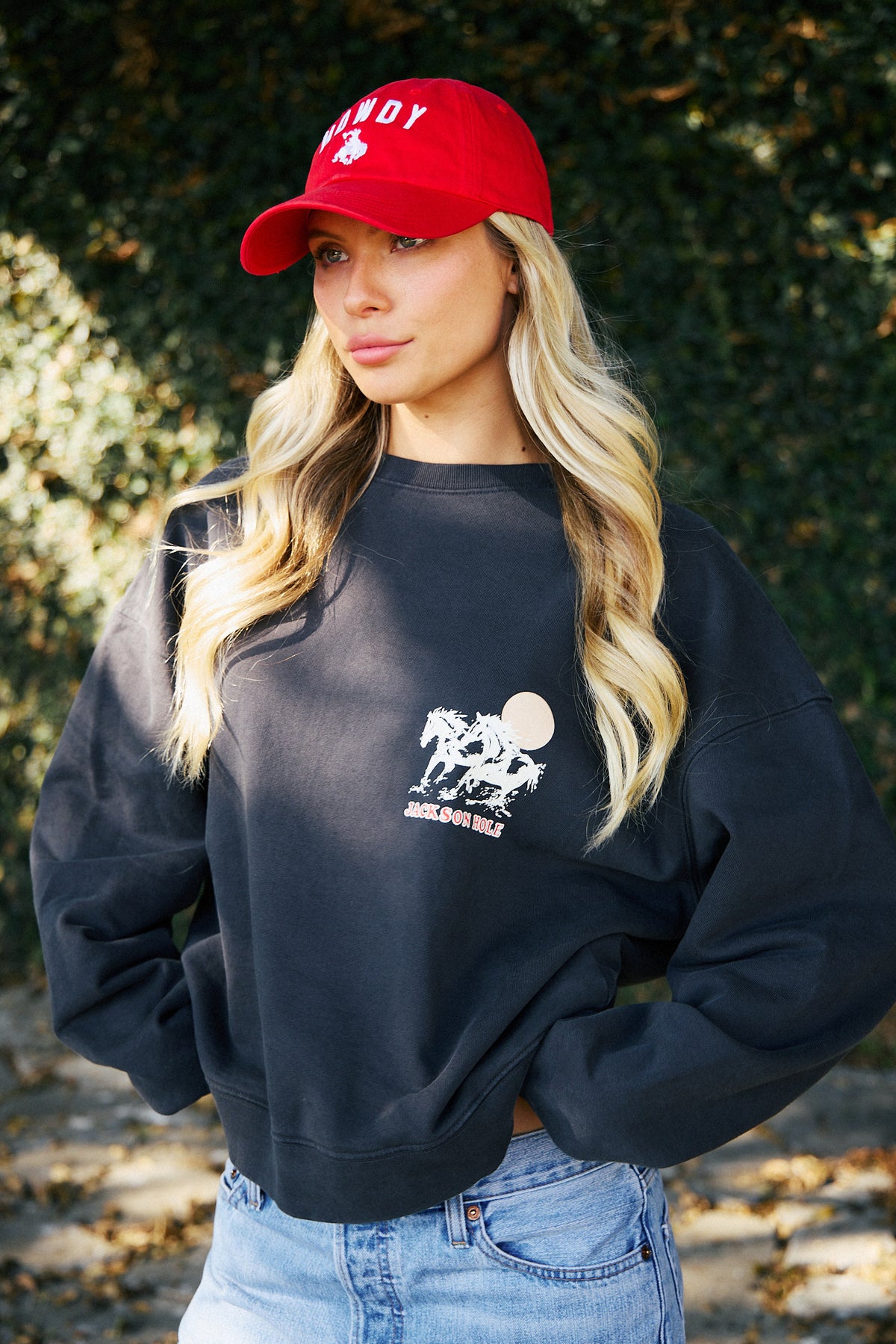 Midnight Black Crewneck | Diamond cross ranch Jackson Wild Sweatshirt