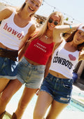 Howdy Stranger (Red) | Diamond cross ranch Tank Tops