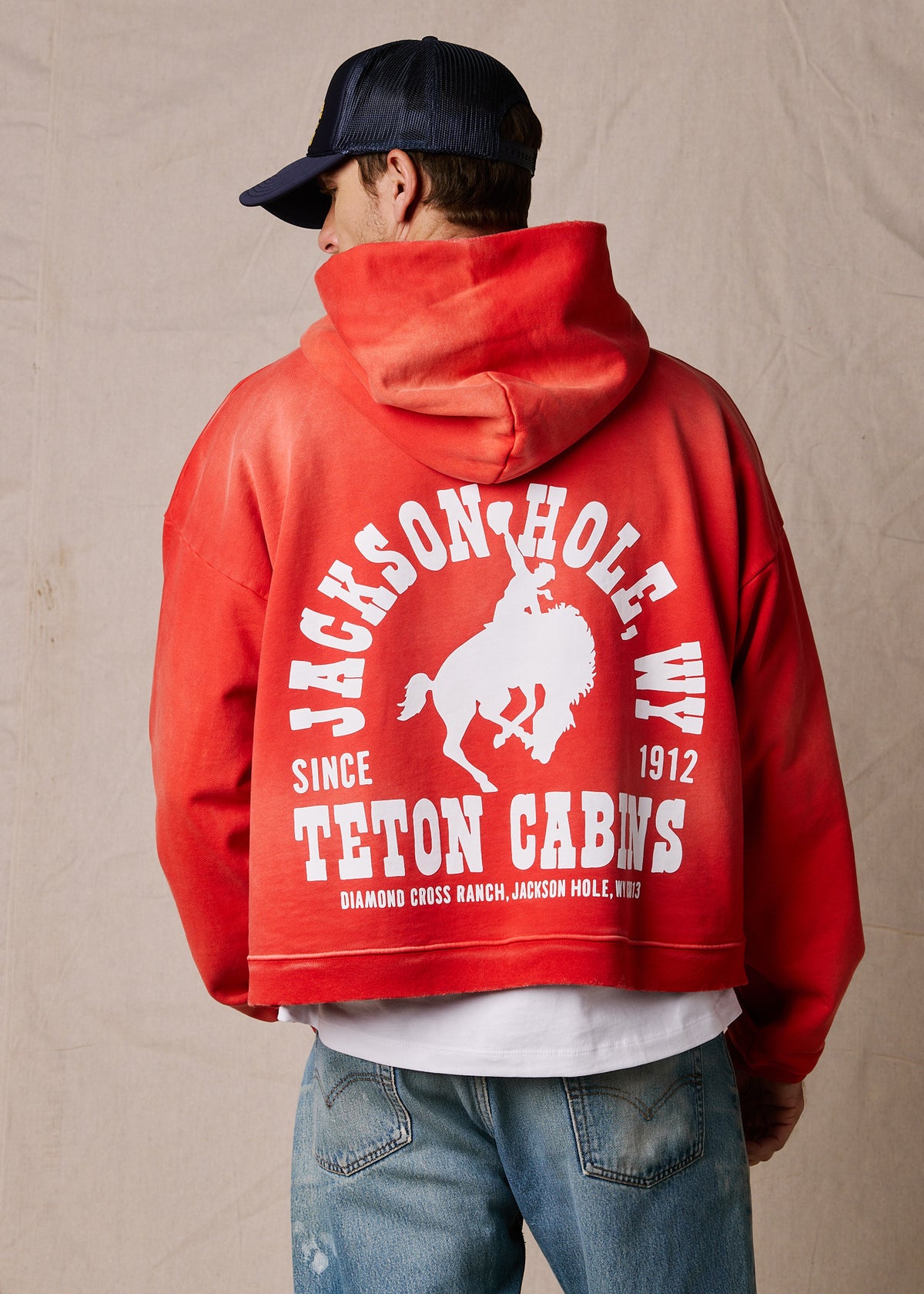 Back of Sun Faded Buckin Hoodie