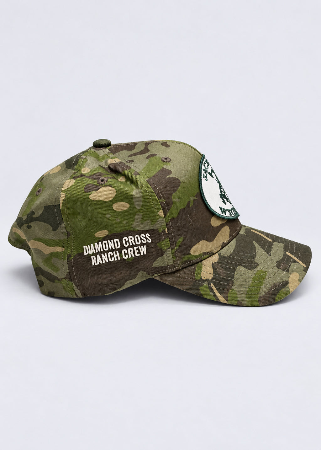 Classic Camo + Green Patch | Diamond Cross Ranch Camo Patch Hat