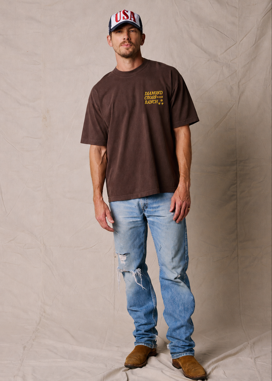 Faded Black + Yellow | Diamond Cross Ranch Soarin' T-Shirt
