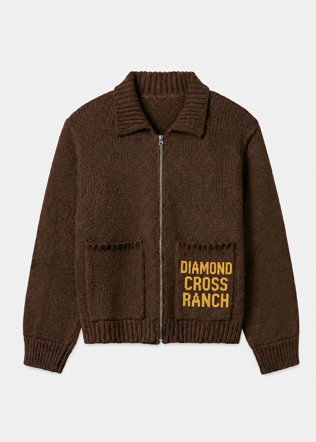 Brown & Yellow (Preorder) | Wyoming Zip Sweater (Preorder)
