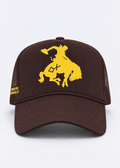 Brown Cap & Yellow Logo | Branded Bronc Trucker
