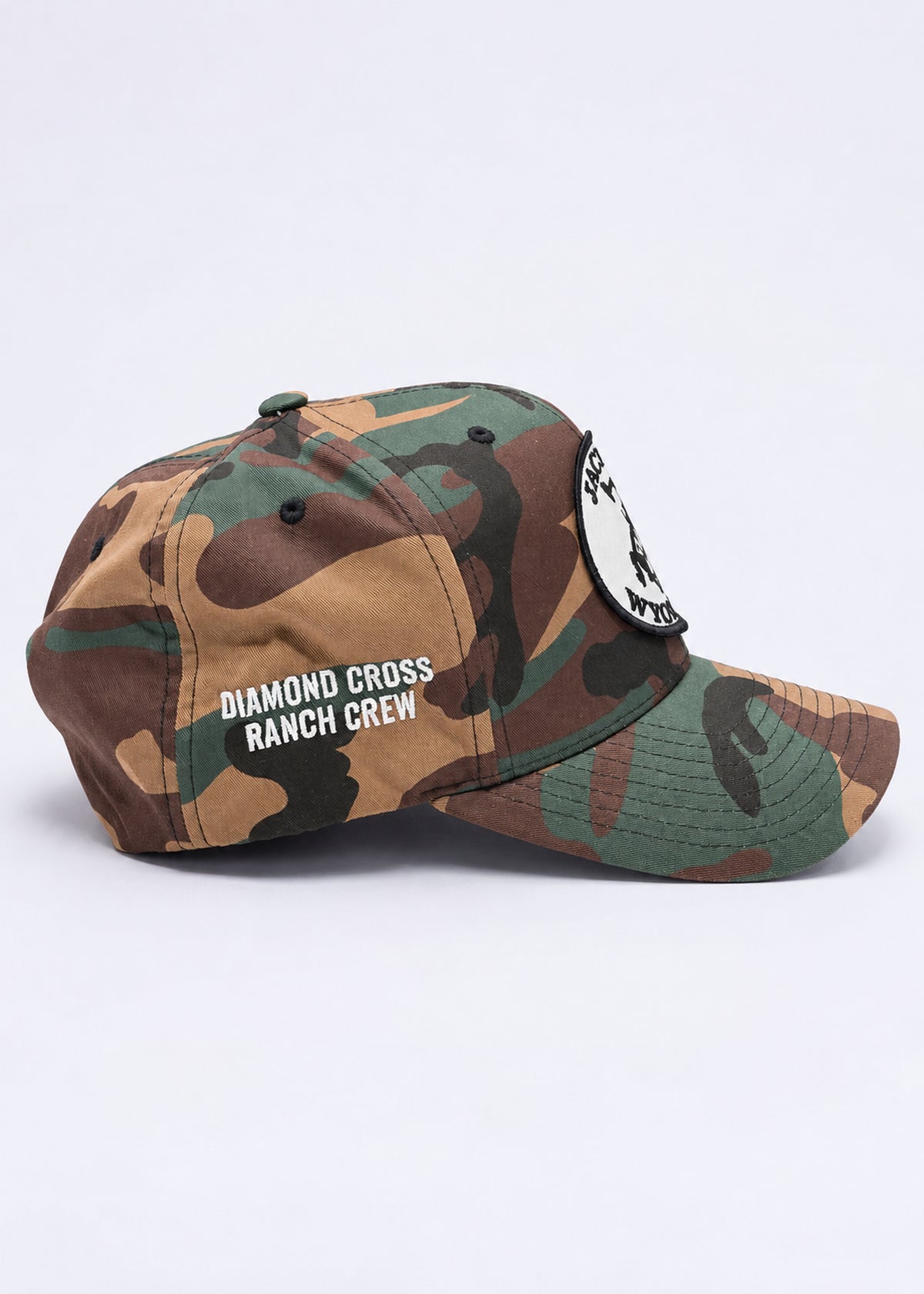 Army Camo + Navy Patch | Diamond Cross Ranch Camo Patch Hat