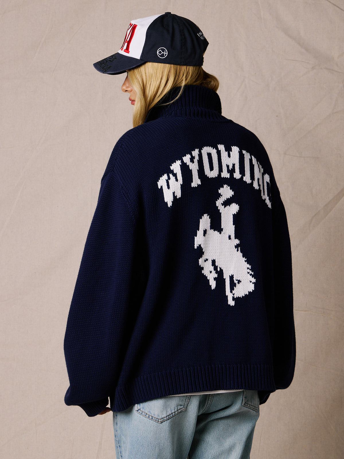 Navy & White (Preorder) | Wyoming Zip Sweater (Preorder)
