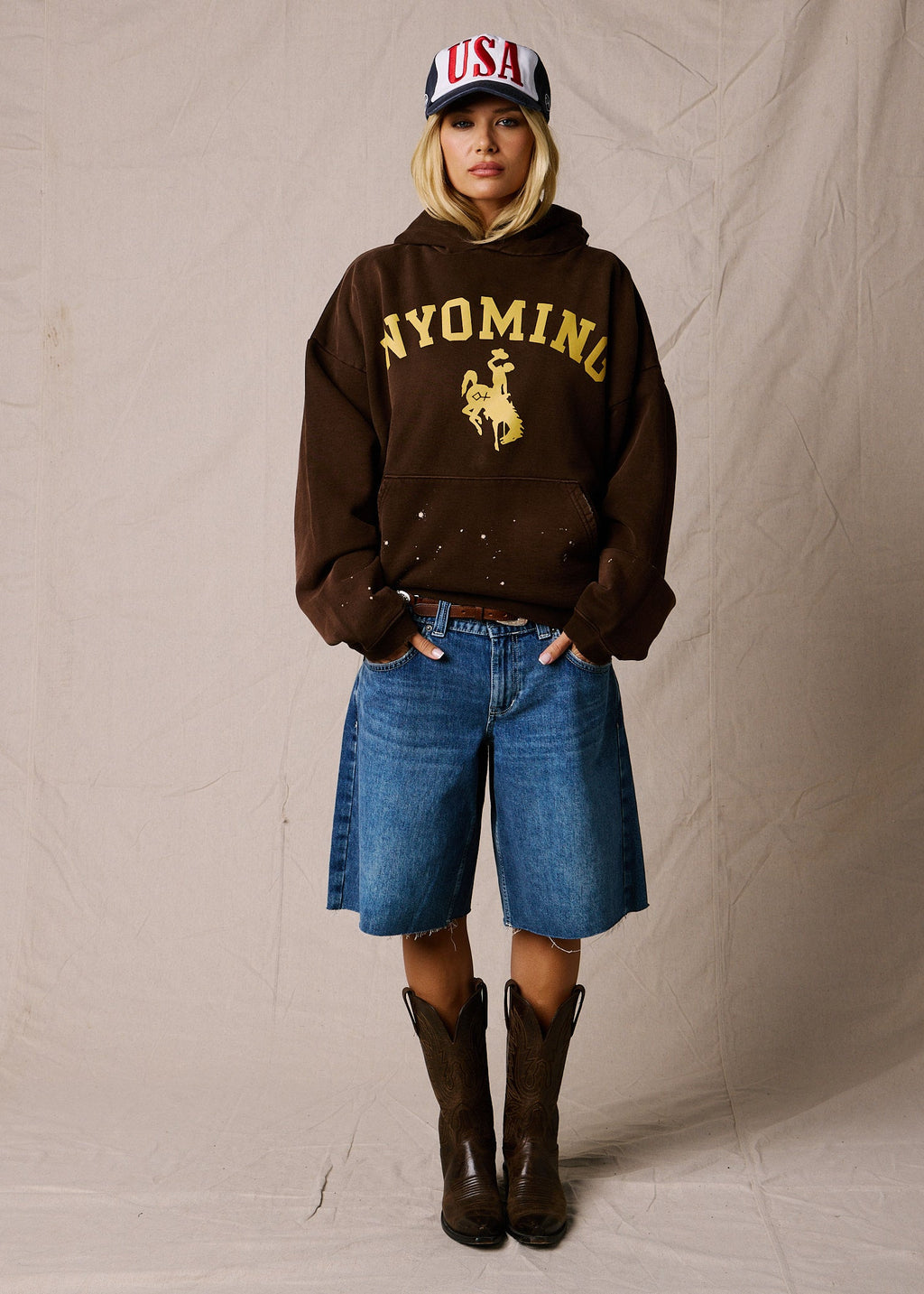 Wyoming Brown w Paint Splats | The Outlaw Hoodie