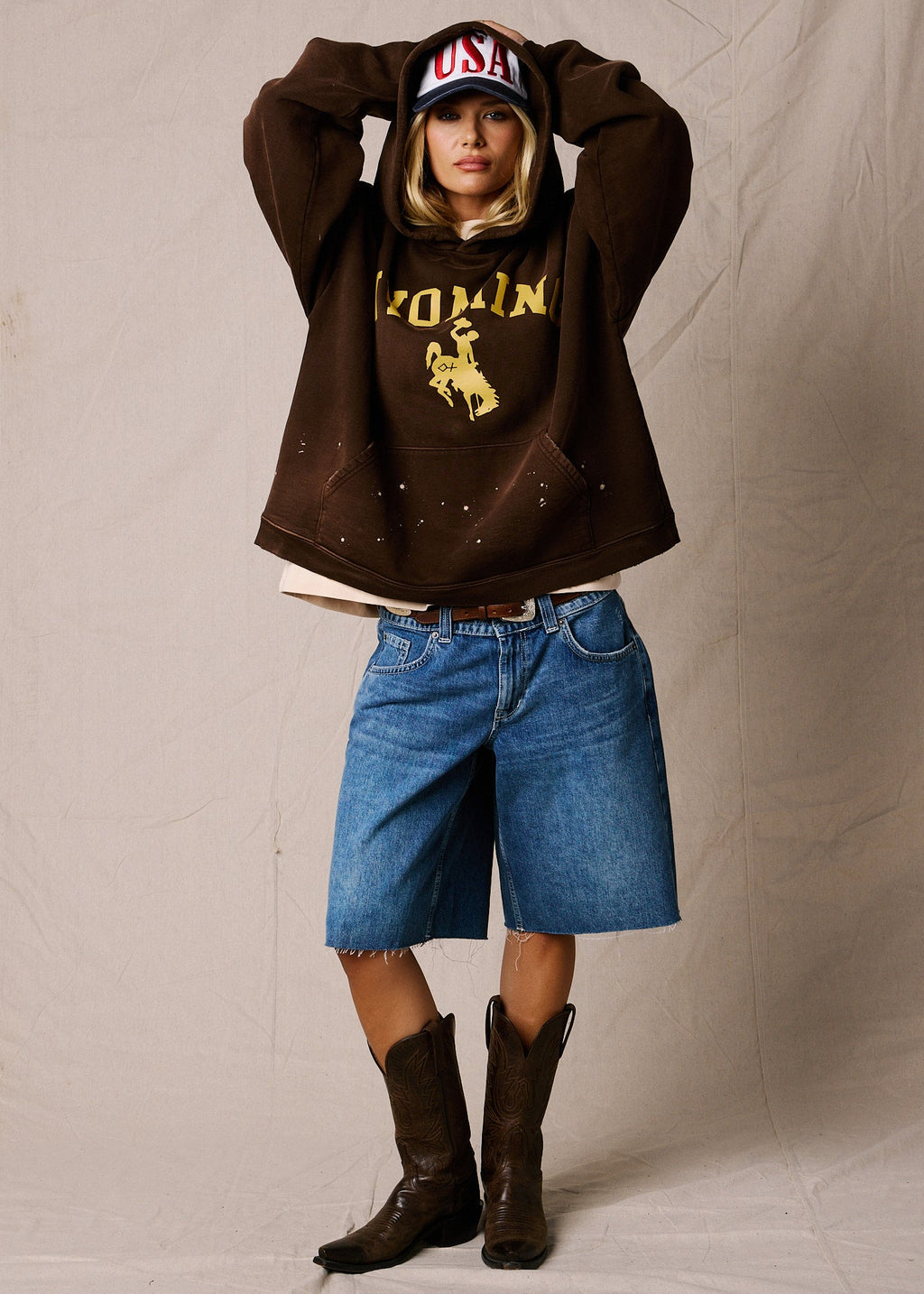 Wyoming Brown w Paint Splats | The Outlaw Hoodie