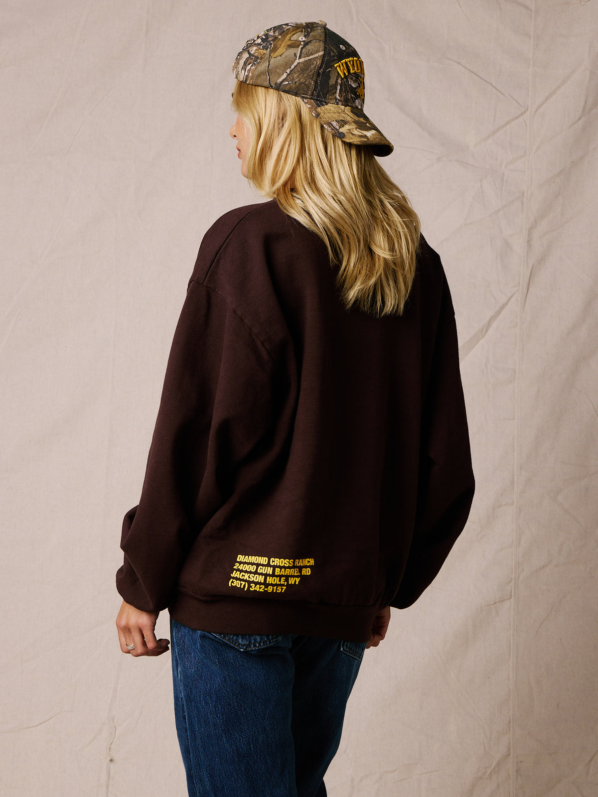 Brown Wyoming Cowboy | Classic Crewneck