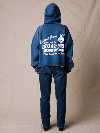 Distressed Blue | Phone # Hoodie