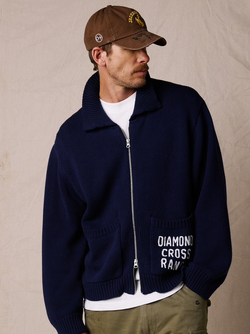 Navy & White (Preorder) | Wyoming Zip Sweater (Preorder)