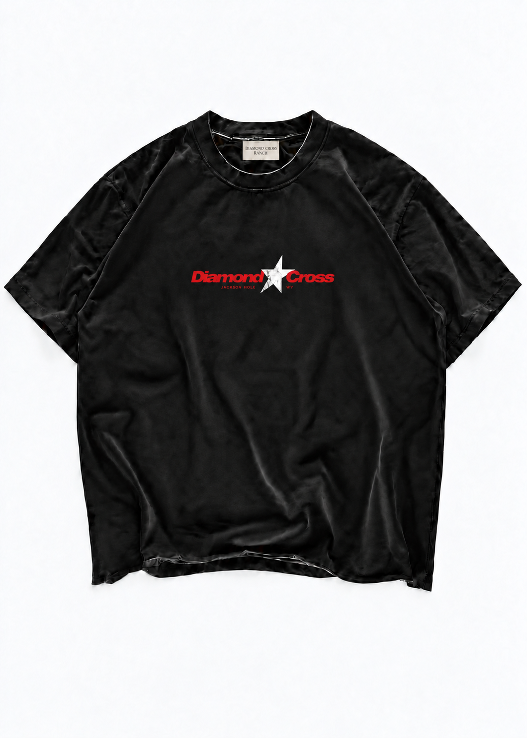 Black & Red | Diamond Cross 3 Horses Tshirt Unisex