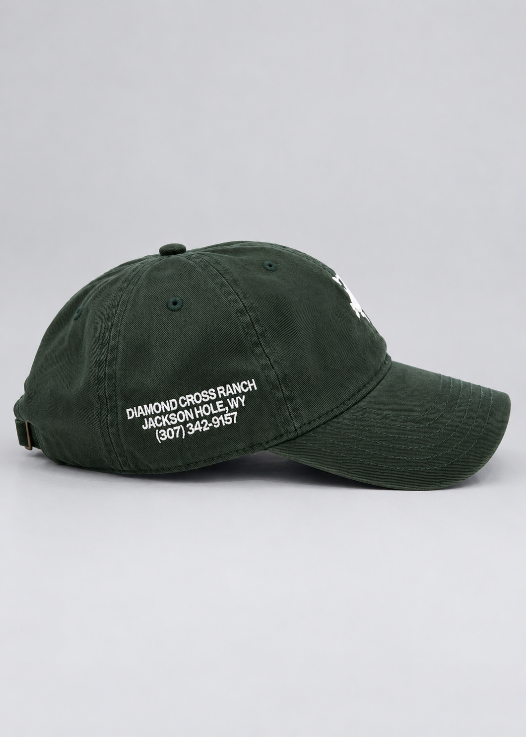 Forrest Green + White Logo | Diamond cross ranch dad caps