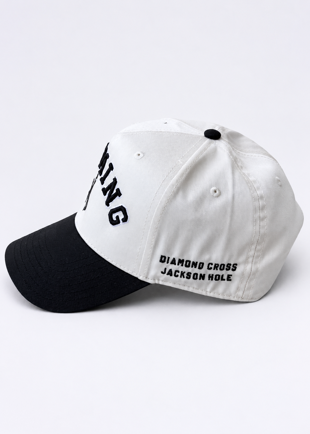 Offwhite and Black | Diamond cross ranch Wyoming Trucker cap