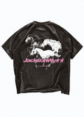 Faded Black & Rose | Diamond Cross 3 Horses Tshirt Unisex