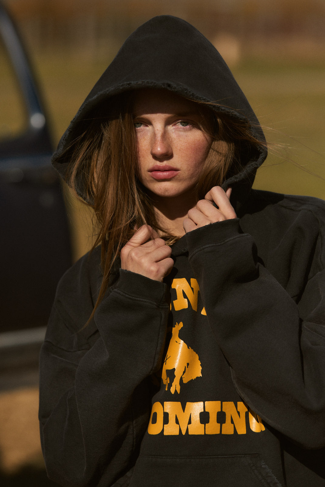 Sun Faded Black Distressed Jackson (Preorder) | The Outlaw Hoodie