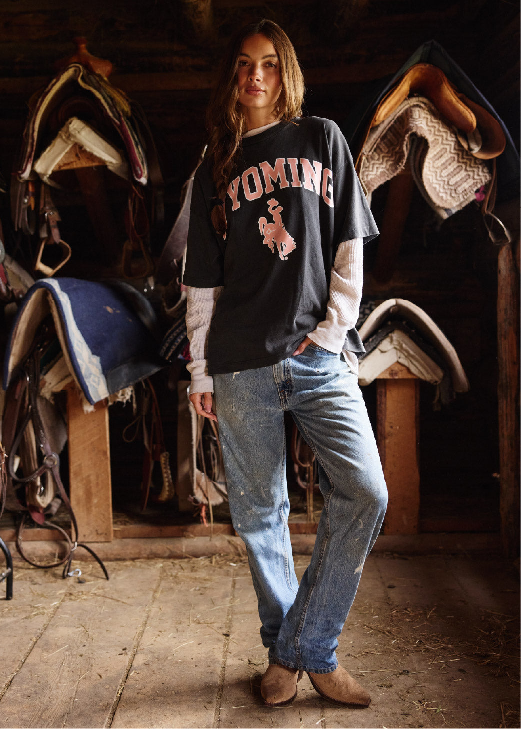 Faded Black + Rose | Wyoming Icon Tee