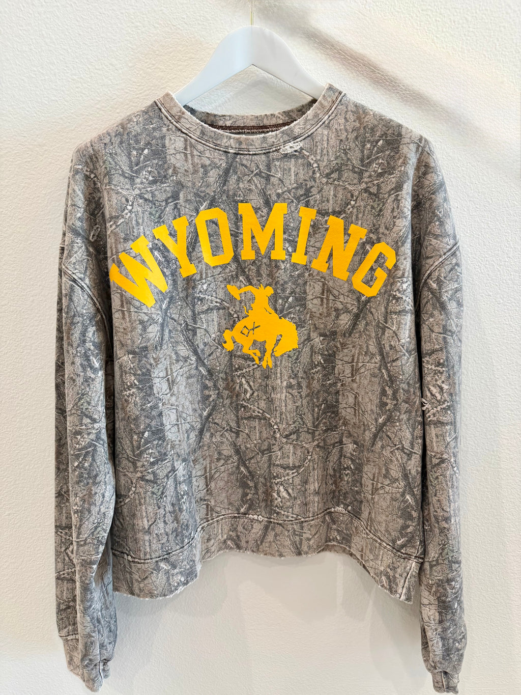 Distressed Camo Crewneck
