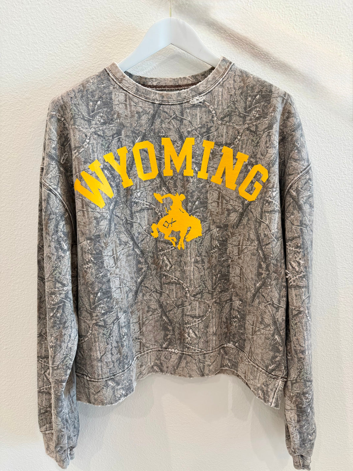 Distressed Camo Crewneck