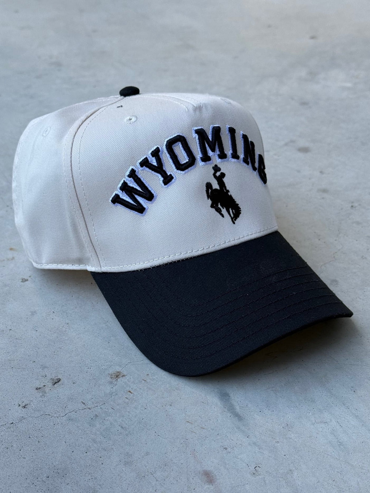 Offwhite and Black | Diamond cross ranch Wyoming Trucker cap