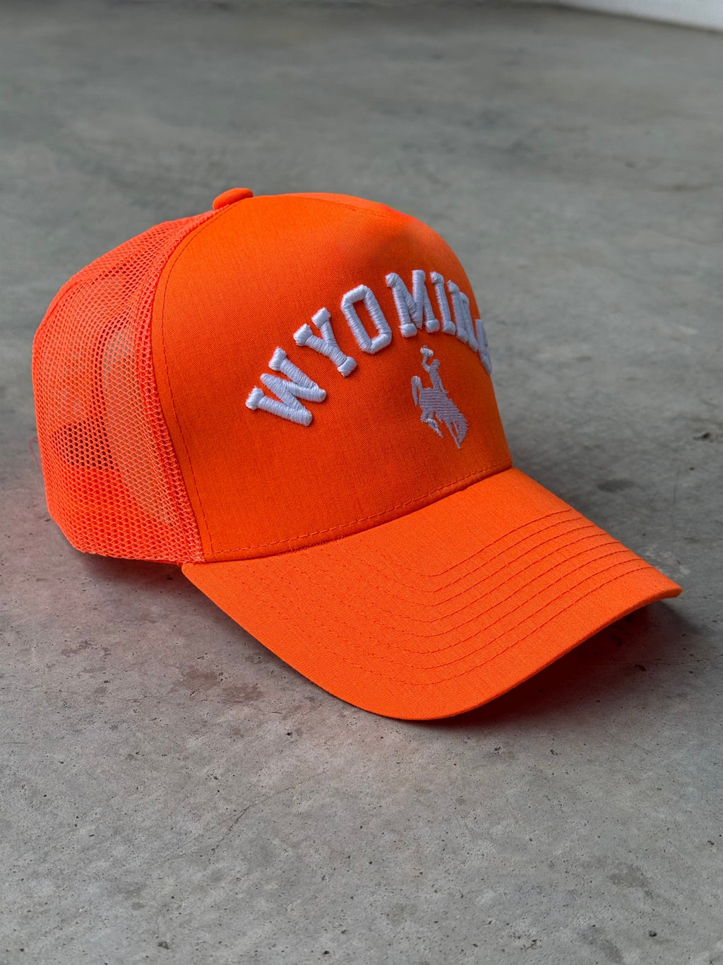 Hunter Orange | Diamond cross ranch Wyoming Trucker cap