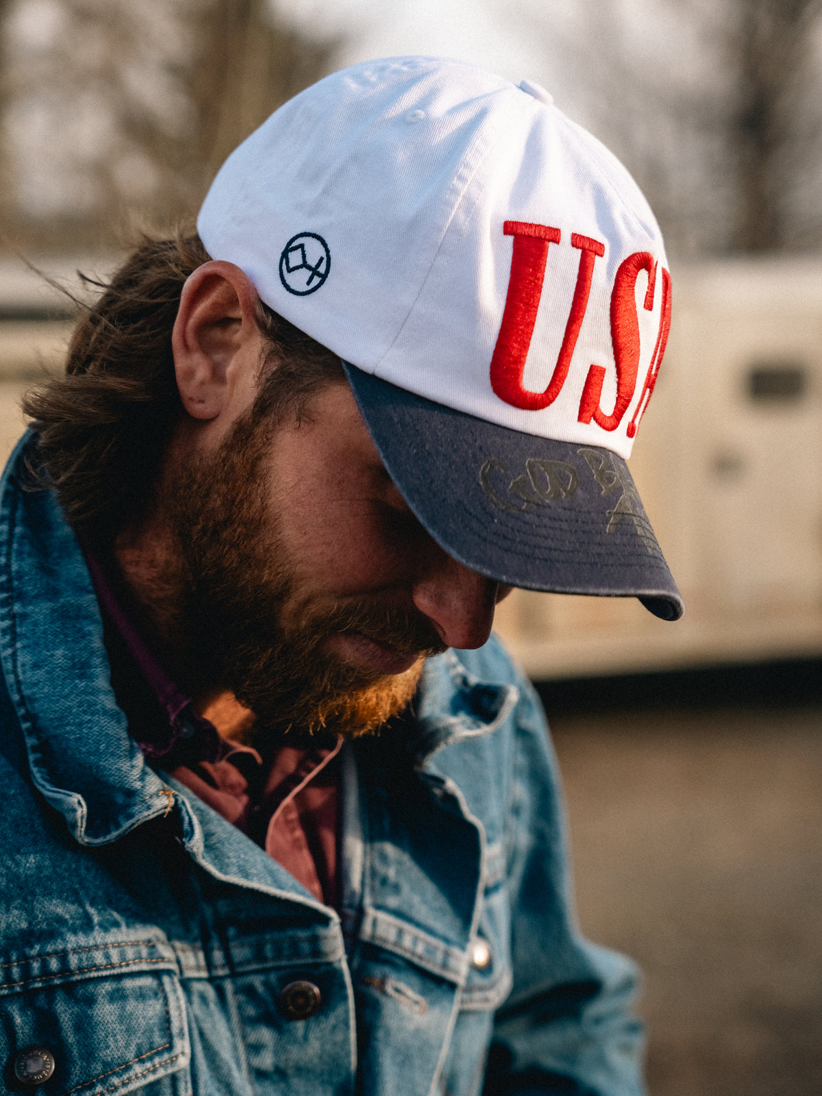 White & Navy Brim | USA 250 Caps