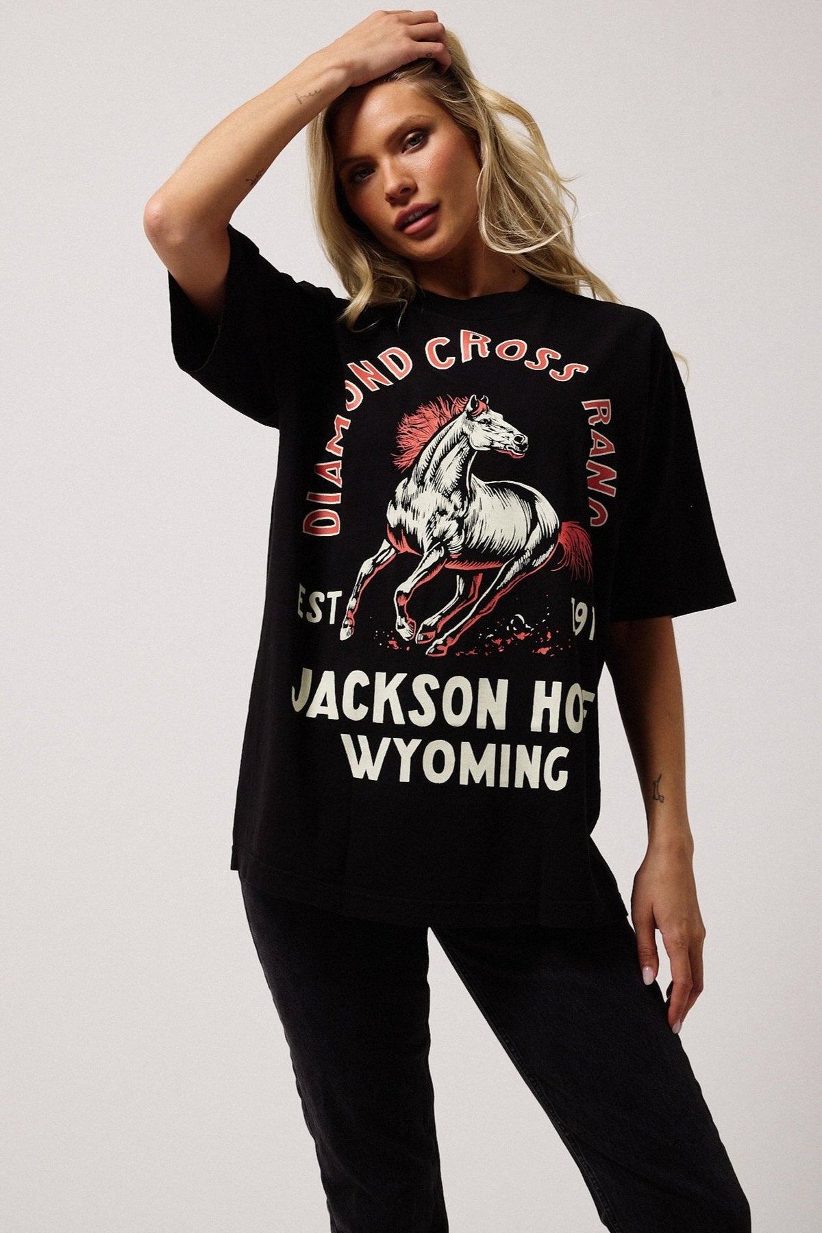 Black | Diamond Cross Ranch Bronco Heritage T-Shirt