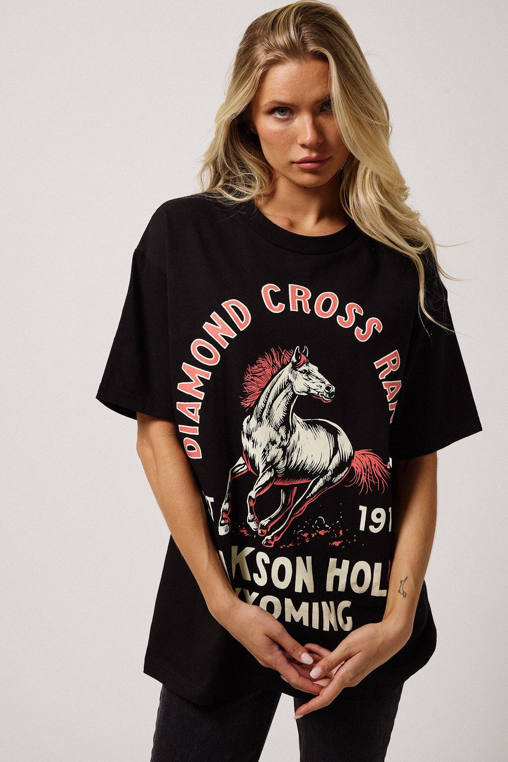 Black | Diamond Cross Ranch Bronco Heritage T-Shirt