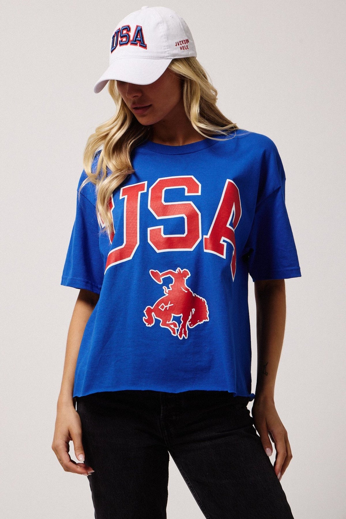 White USA Hat | Diamond cross ranch USA Collection cap