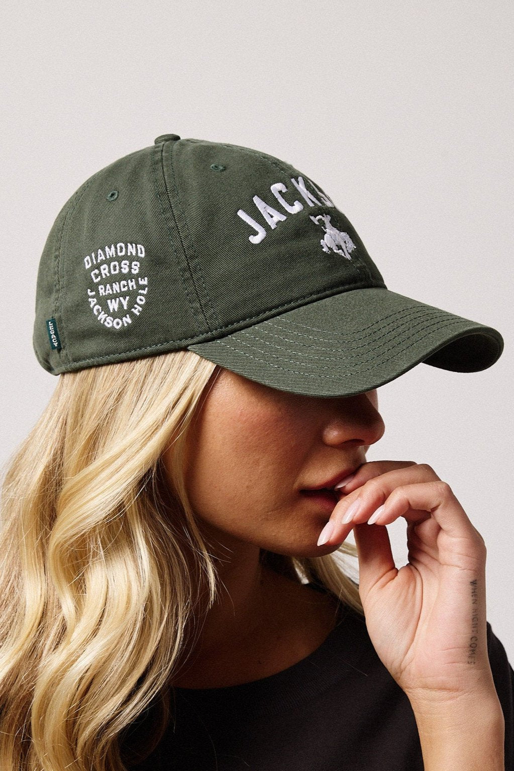 Green Jackson Hole | Diamond cross ranch dad caps
