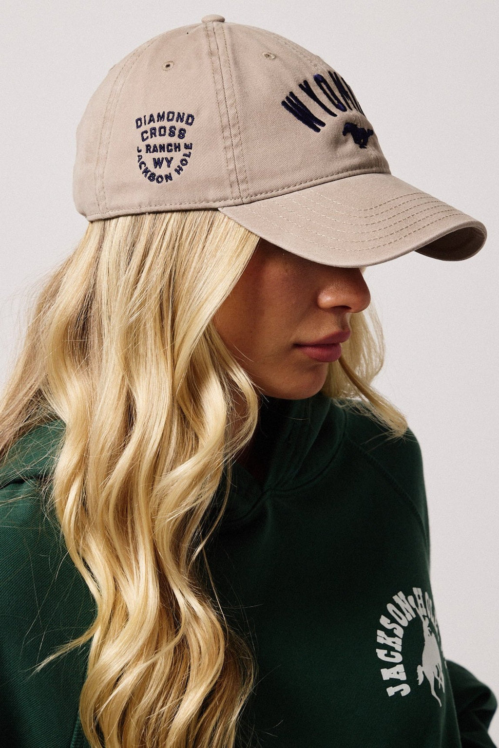 Tan Wyoming | Diamond cross ranch dad caps
