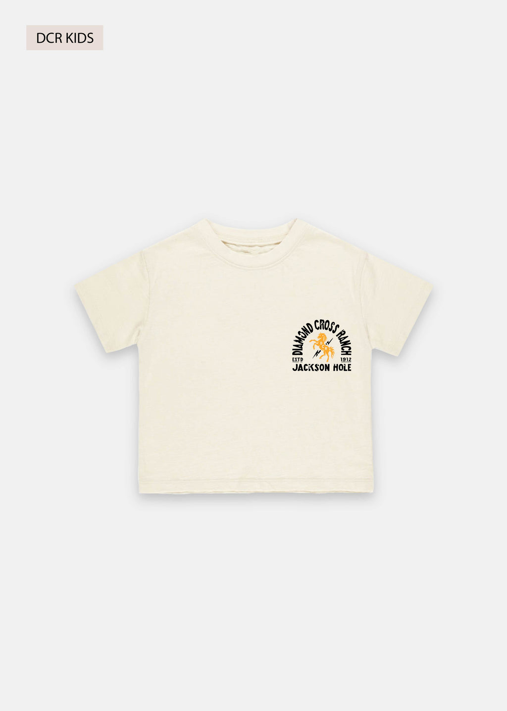 Vintage White | Diamond cross ranch kids white t-shirt