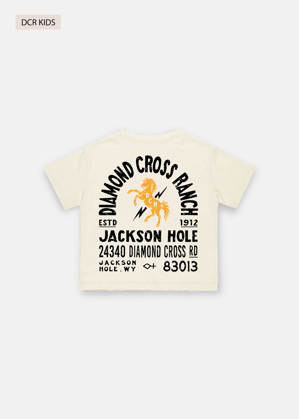 Vintage White | Diamond cross ranch kids white t-shirt