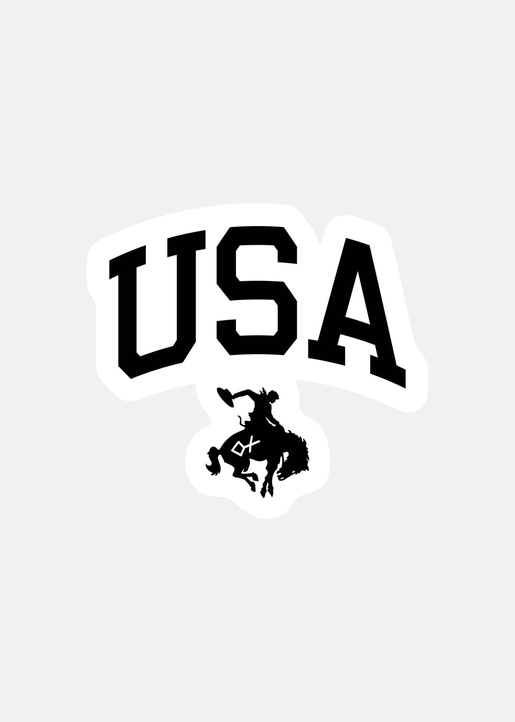 4" Black and White | USA Sticker
