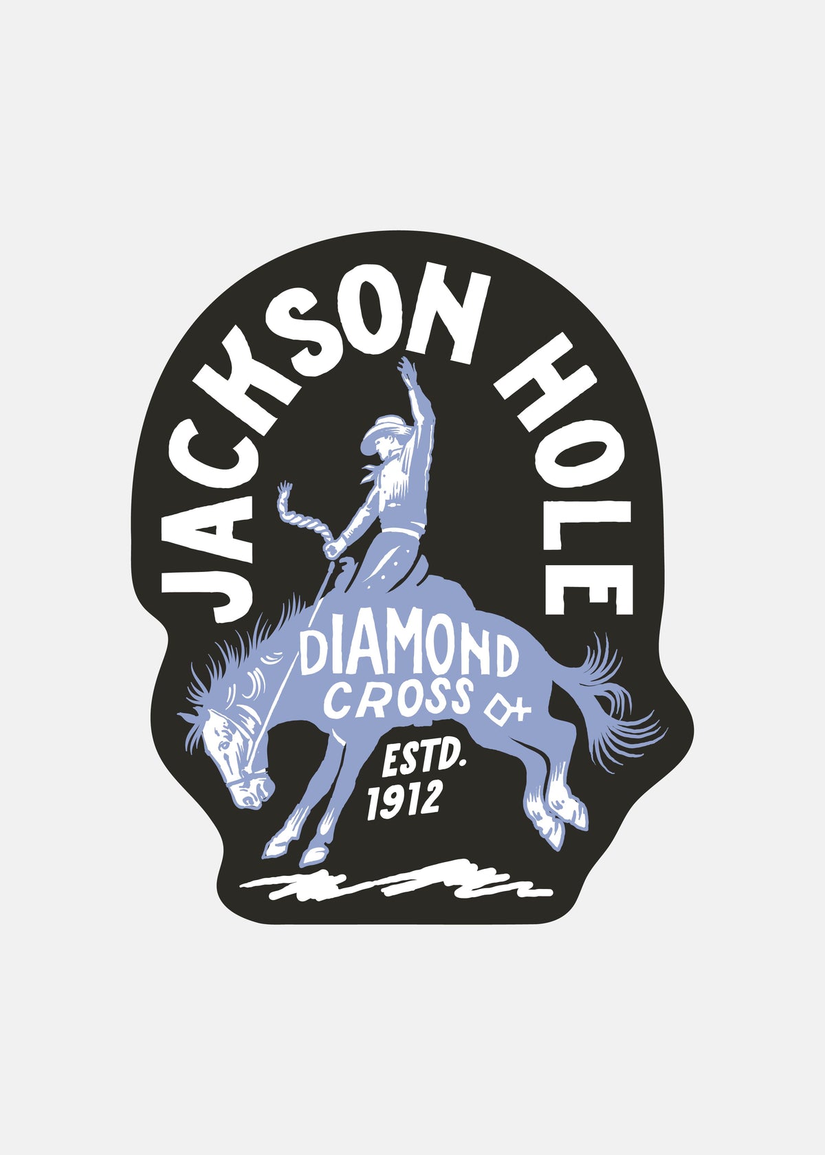 Soft Blue Horse on Black | Maverick Sticker