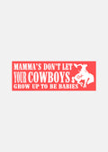 White on Red | Cowboys Babies Sticker