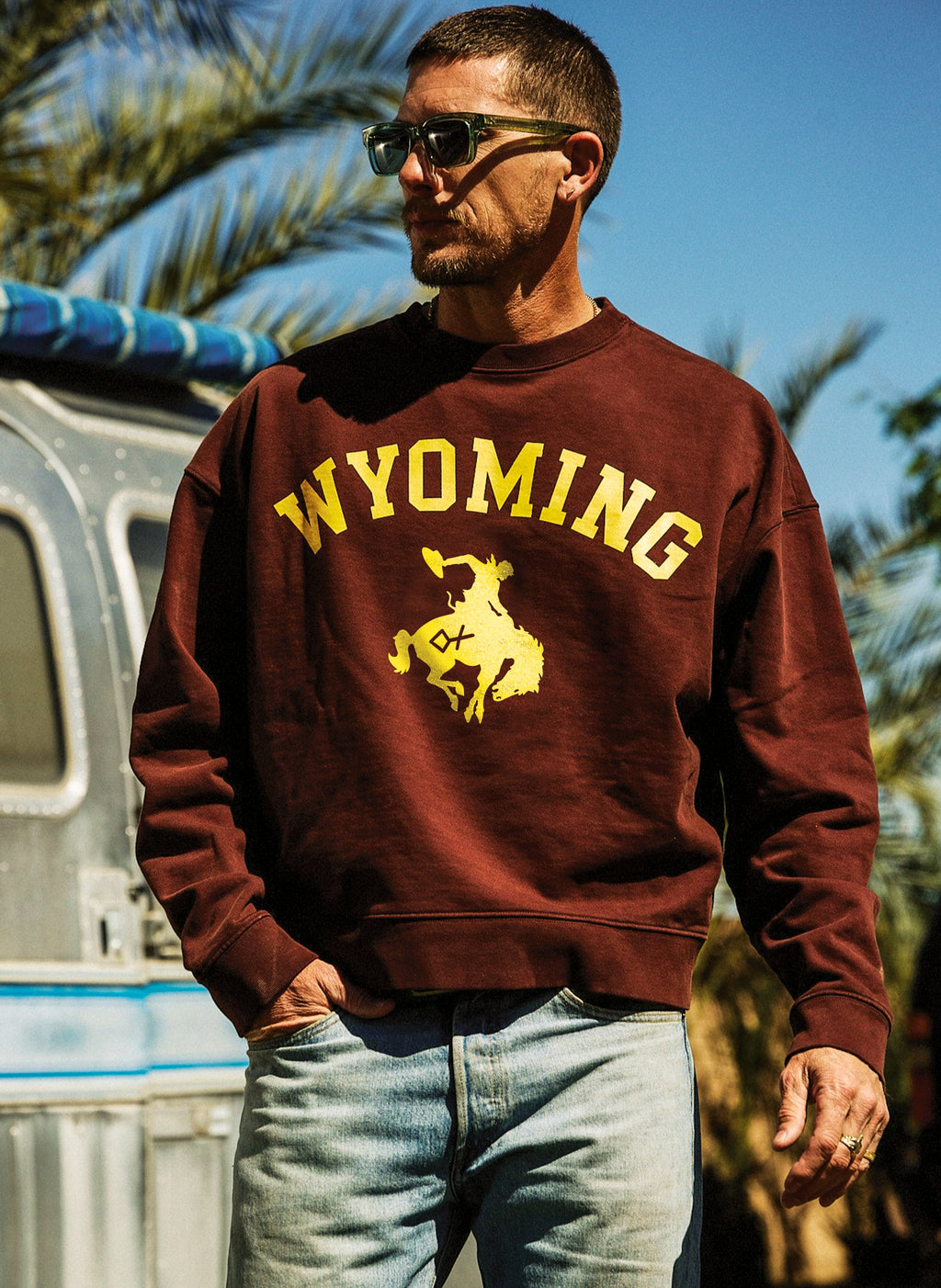Brown Wyoming Cowboy | Classic Crewneck