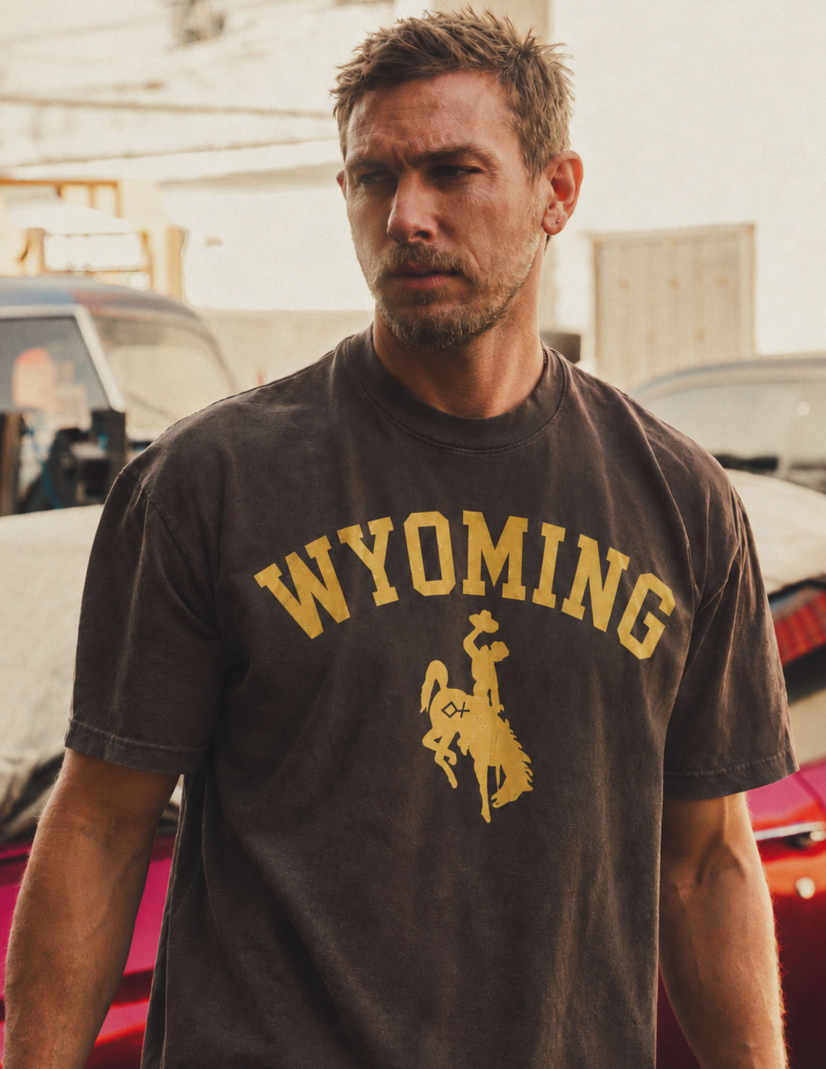 Sun Faded Black | Classic Wyoming Tshirt 