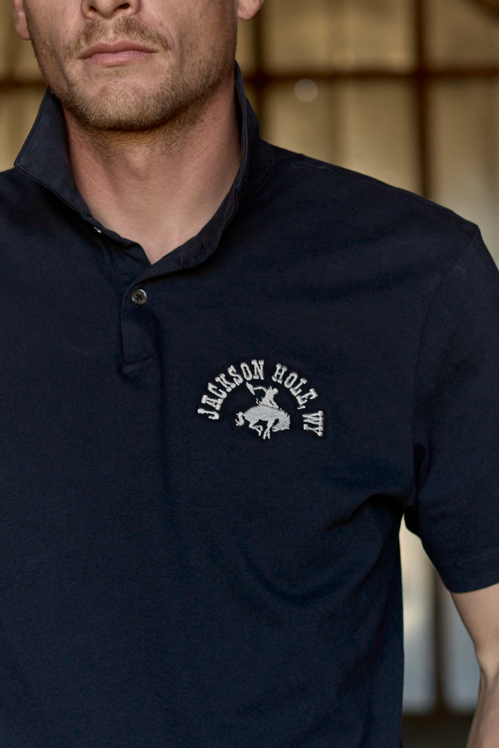Black Unisex Polo | Jackson Hole Preppy Polo