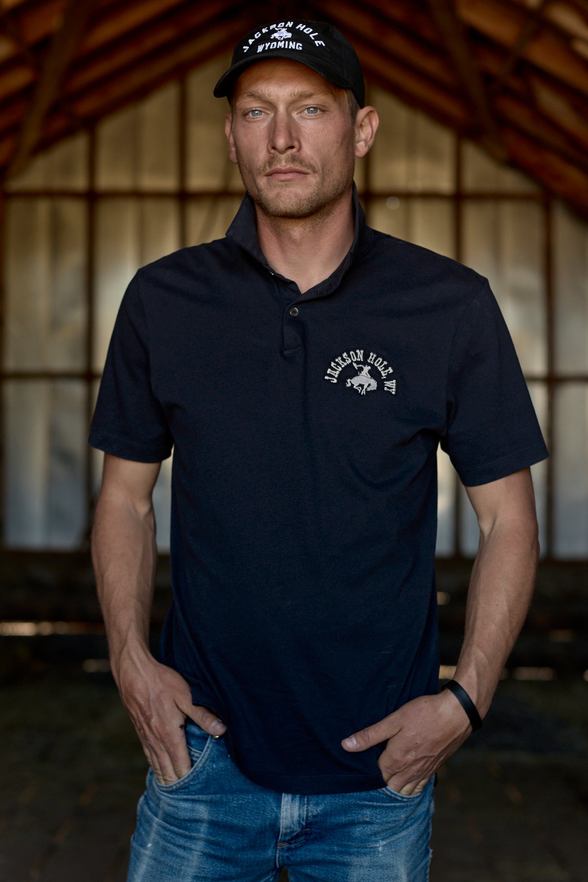 Black Unisex Polo | Jackson Hole Preppy Polo
